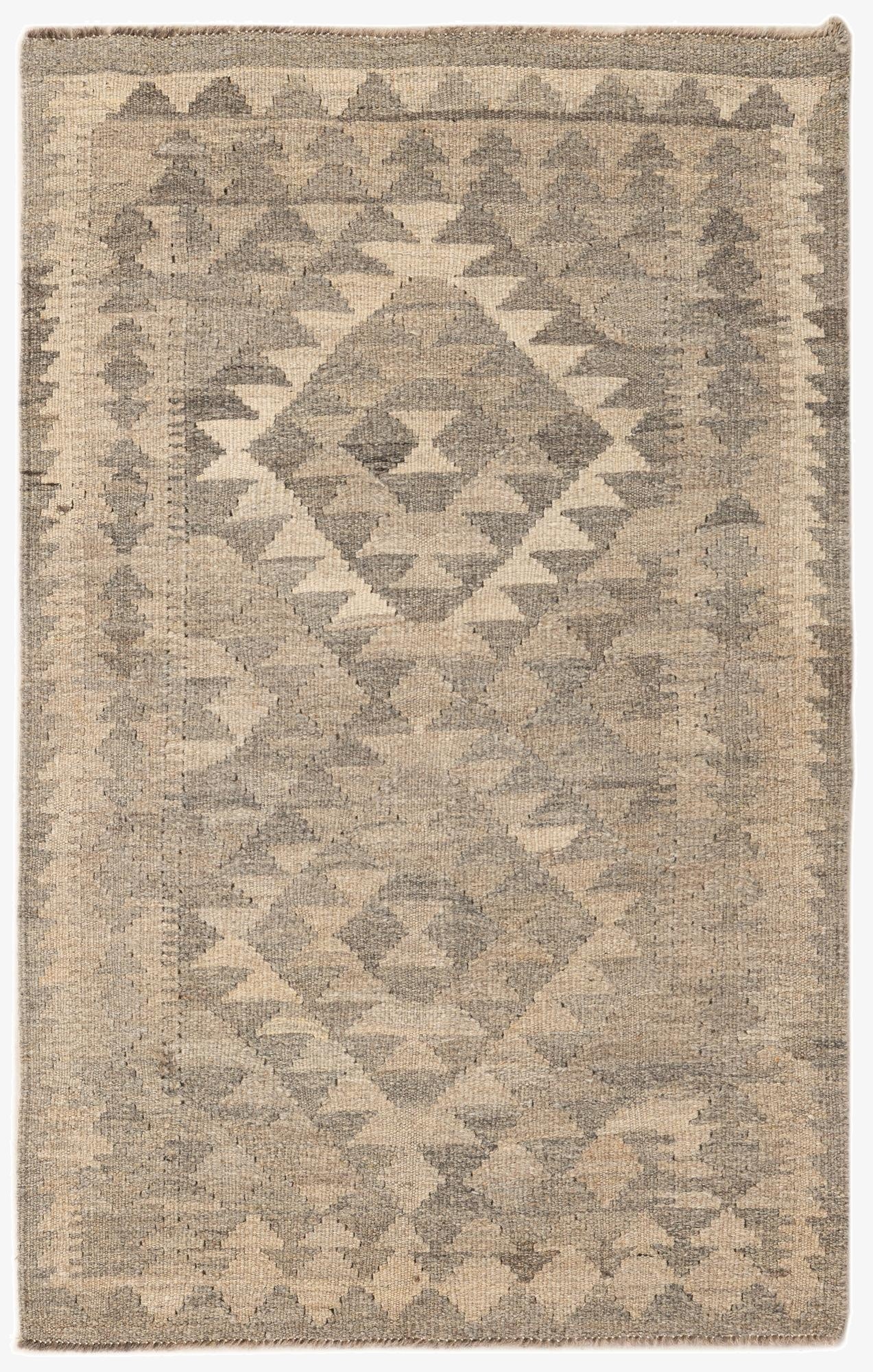  2' 6 x 4' 2  Hand Woven Kilim Maymana Wool Rug