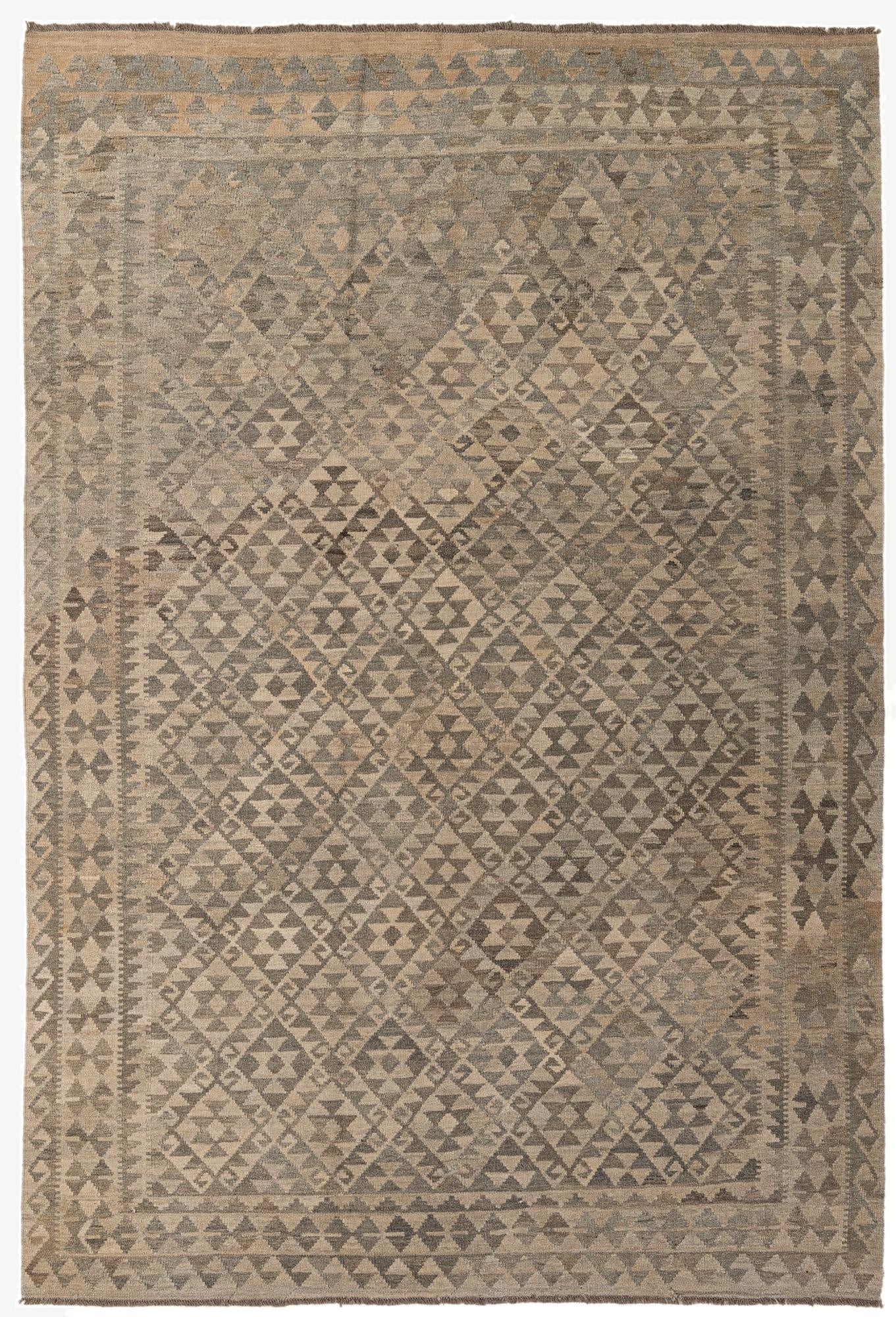  6' 10 x 10'  Hand Woven Kilim Maymana Wool Rug