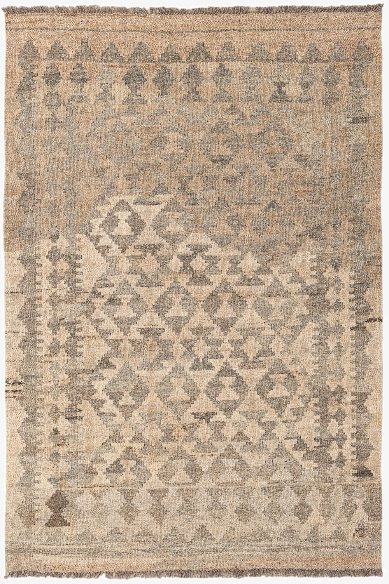  3' 4 x 5'  Hand Woven Kilim Maymana Wool Rug
