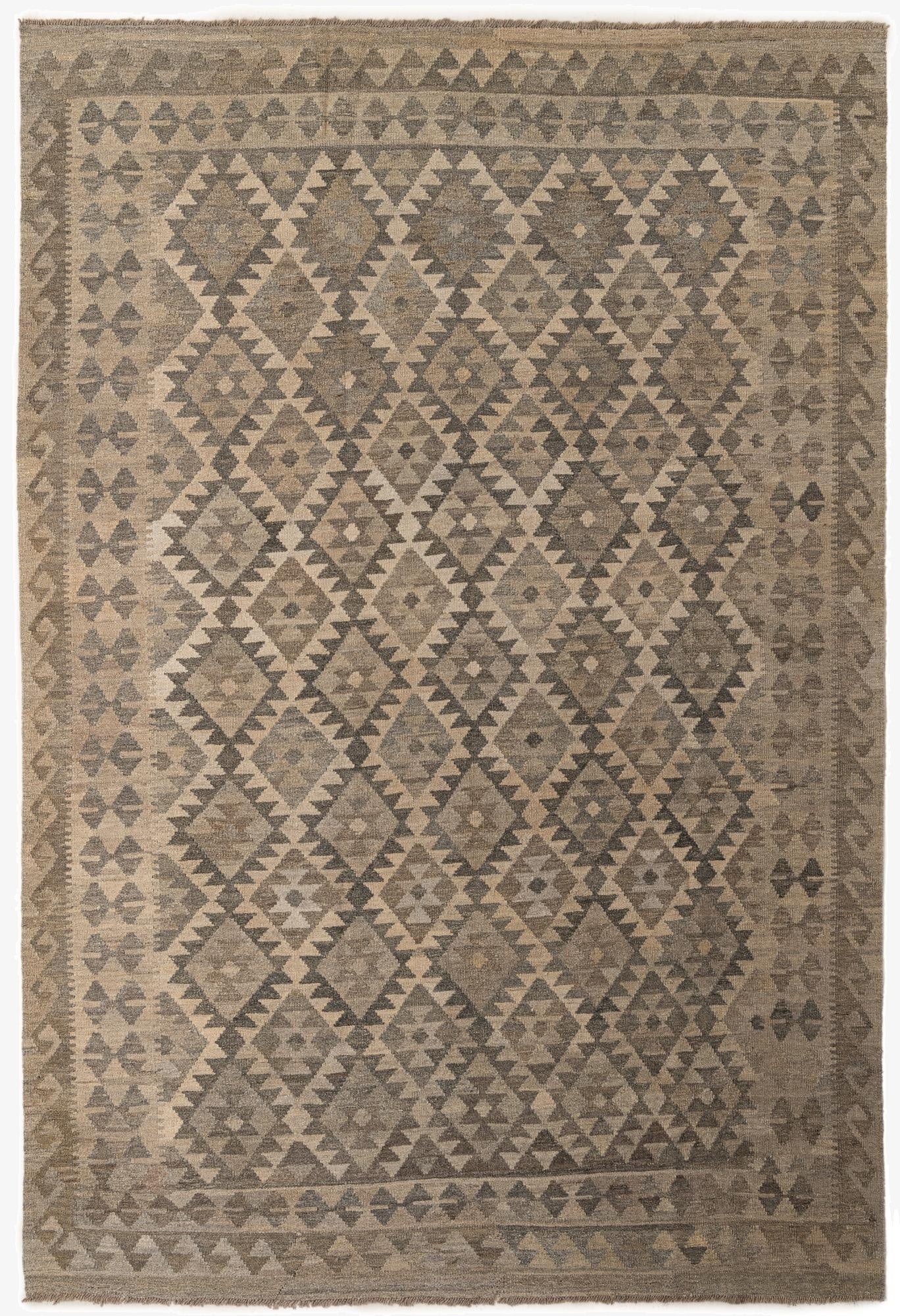  6' 9 x 10'  Hand Woven Kilim Maymana Wool Rug