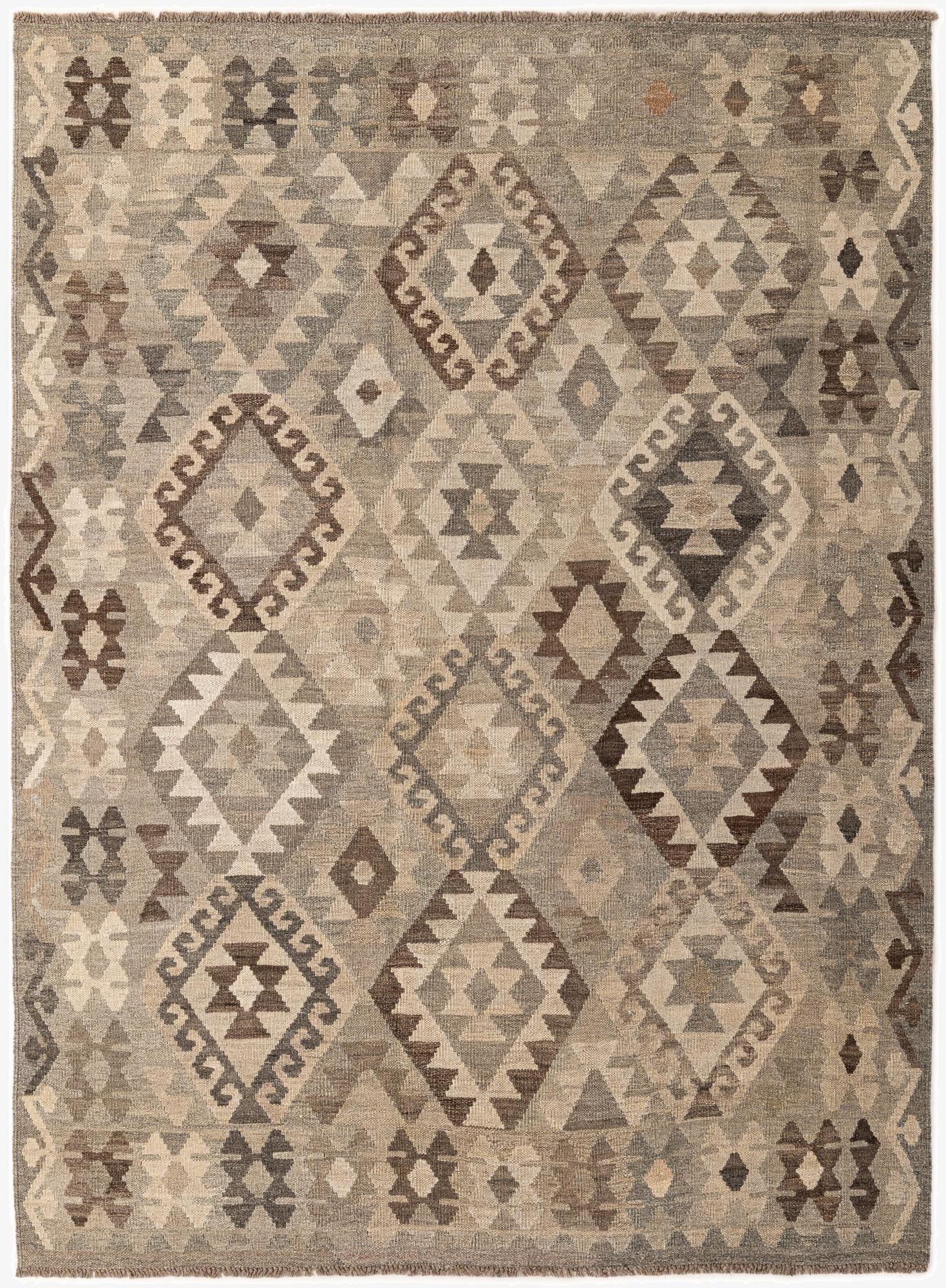  5' 9 x 7' 11  Hand Woven Kilim Maymana Wool Rug