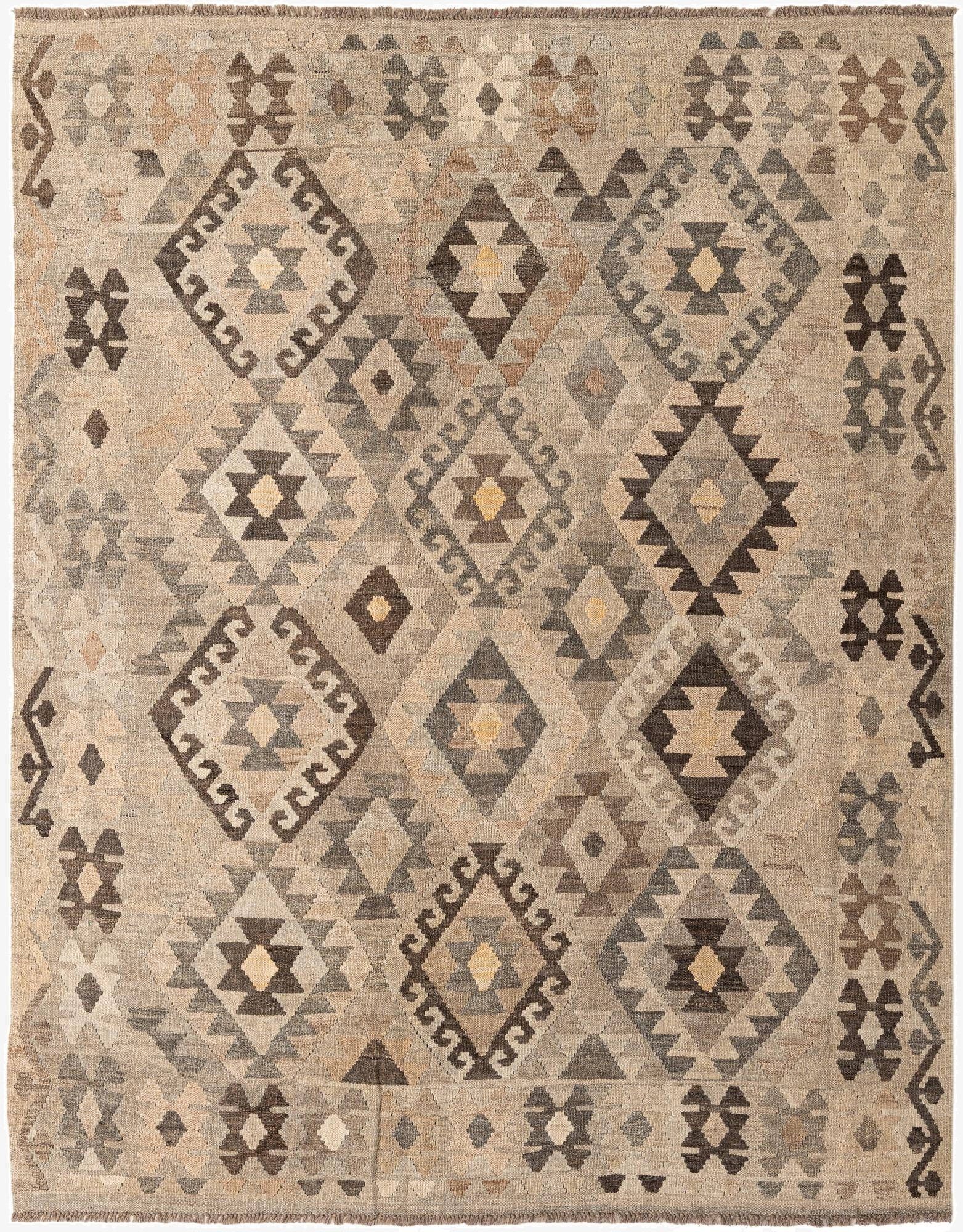  6' x 7' 7  Hand Woven Kilim Maymana Wool Rug
