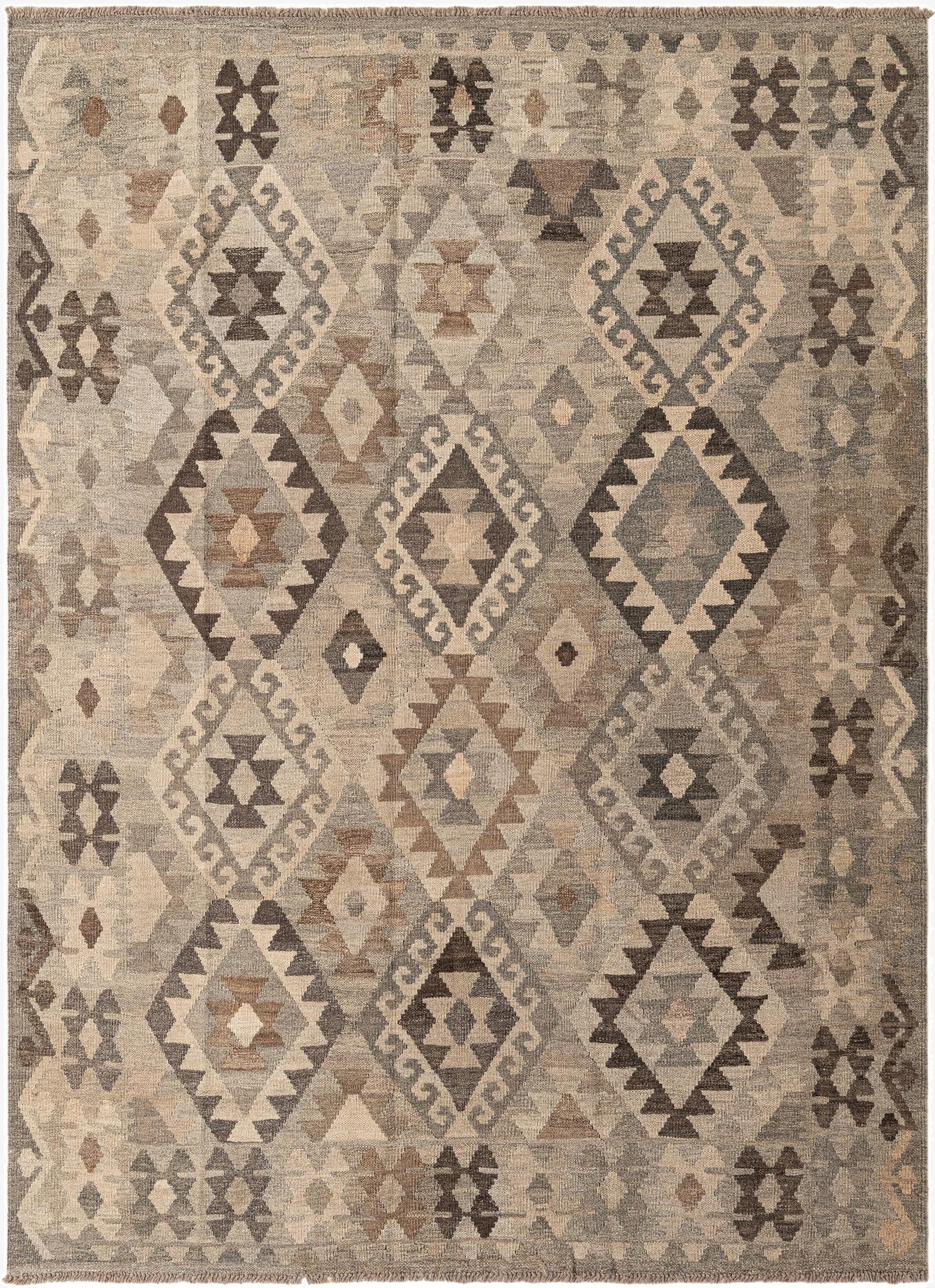  5' 10 x 7' 11  Hand Woven Kilim Maymana Wool Rug