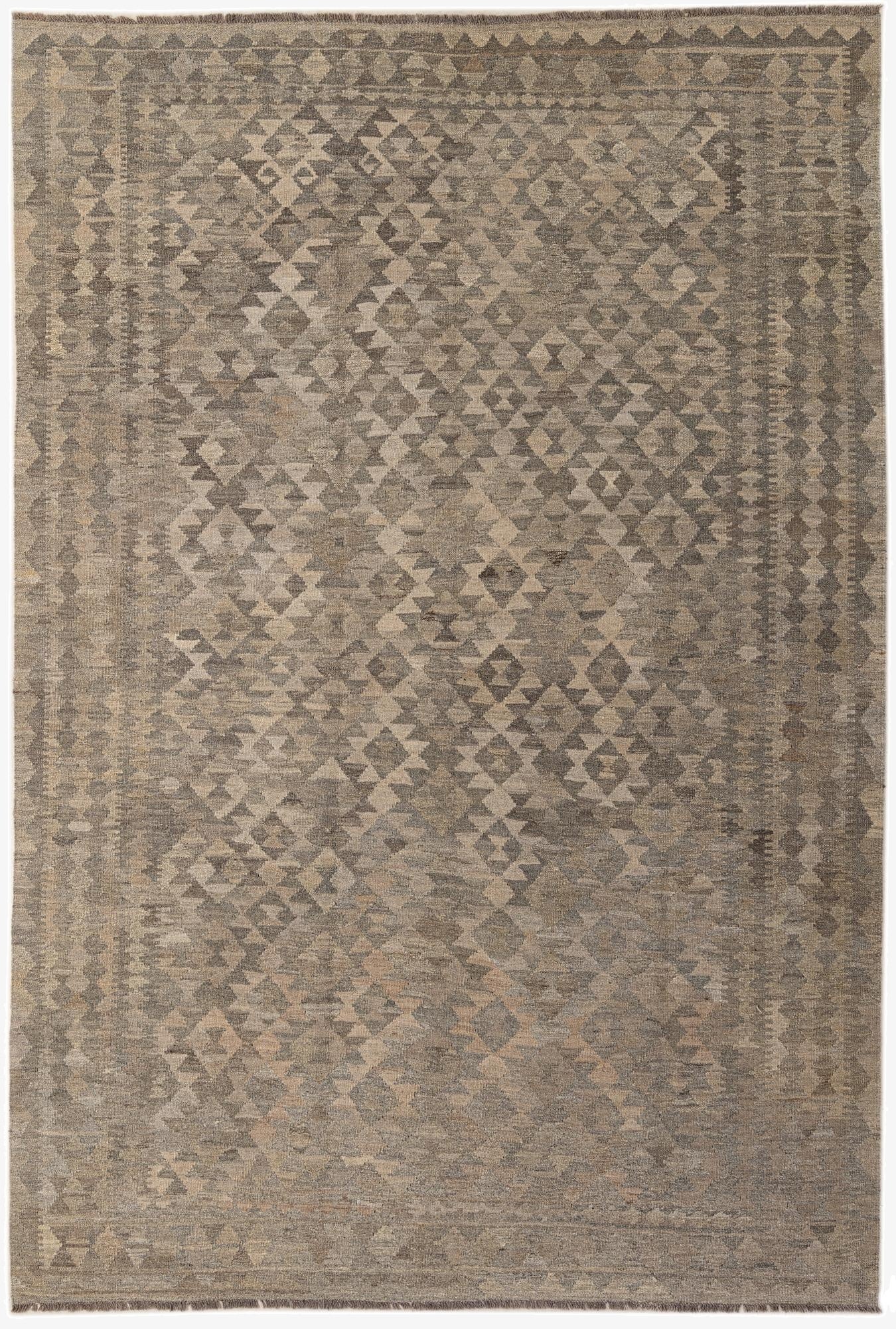  6' 9 x 10'  Hand Woven Kilim Maymana Wool Rug