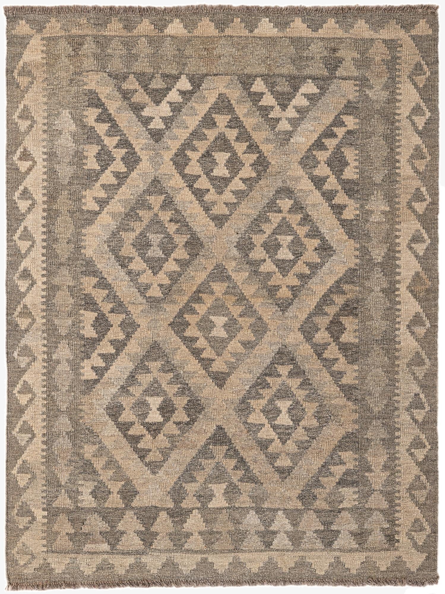  3' 6 x 4' 9  Hand Woven Kilim Maymana Wool Rug