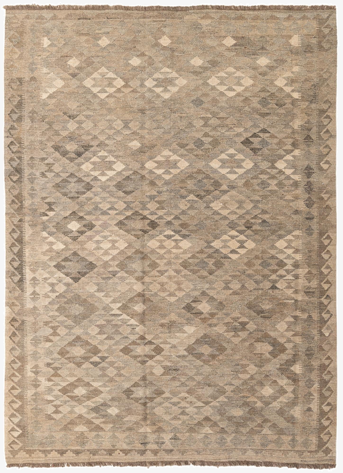  5' 10 x 8'  Hand Woven Kilim Maymana Wool Rug