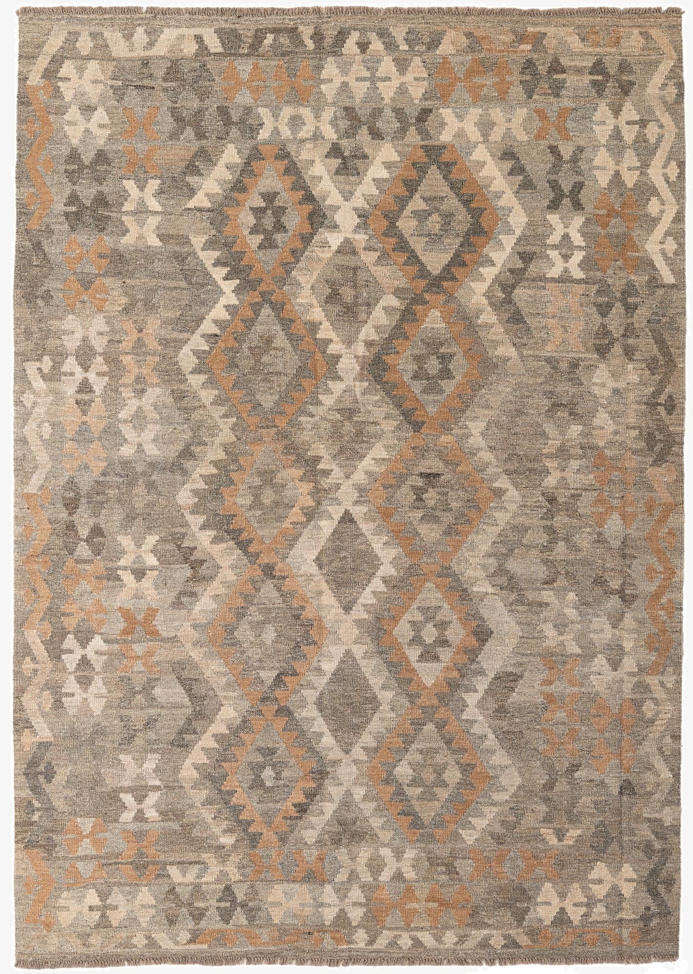  5' 9 x 8' 2  Hand Woven Kilim Maymana Wool Rug