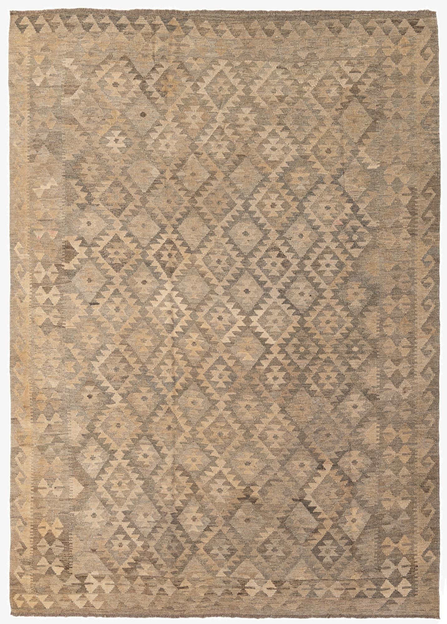  6' 9 x 9' 6  Hand Woven Kilim Maymana Wool Rug
