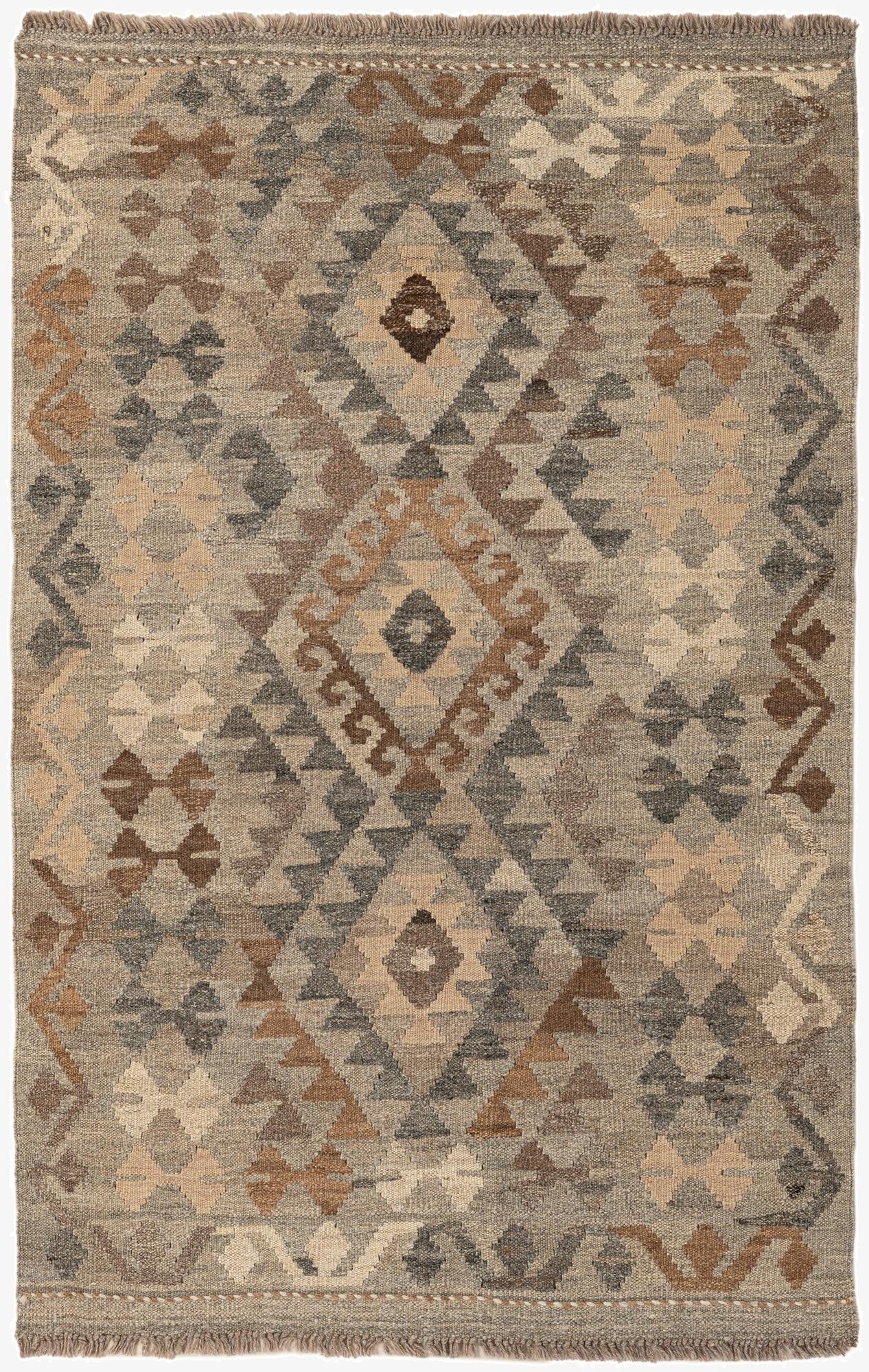  3' 3 x 5' 11  Hand Woven Kilim Maymana Wool Rug