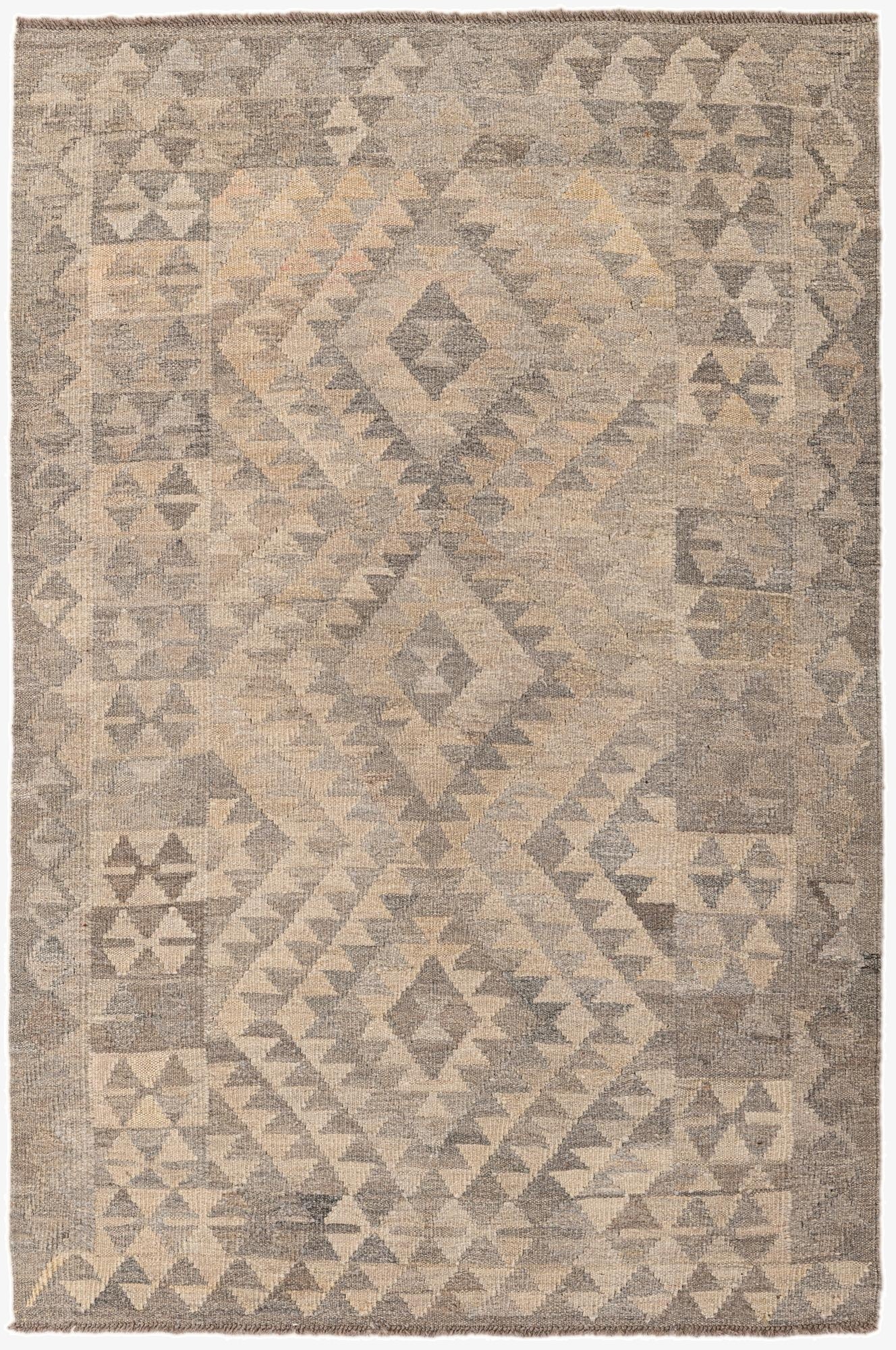  3' 11 x 6' Kilim Maymana Wool Rug