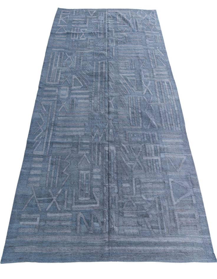 Detail image of  6' x 7' 9  Hand Woven Kilim Modern Wool Rug