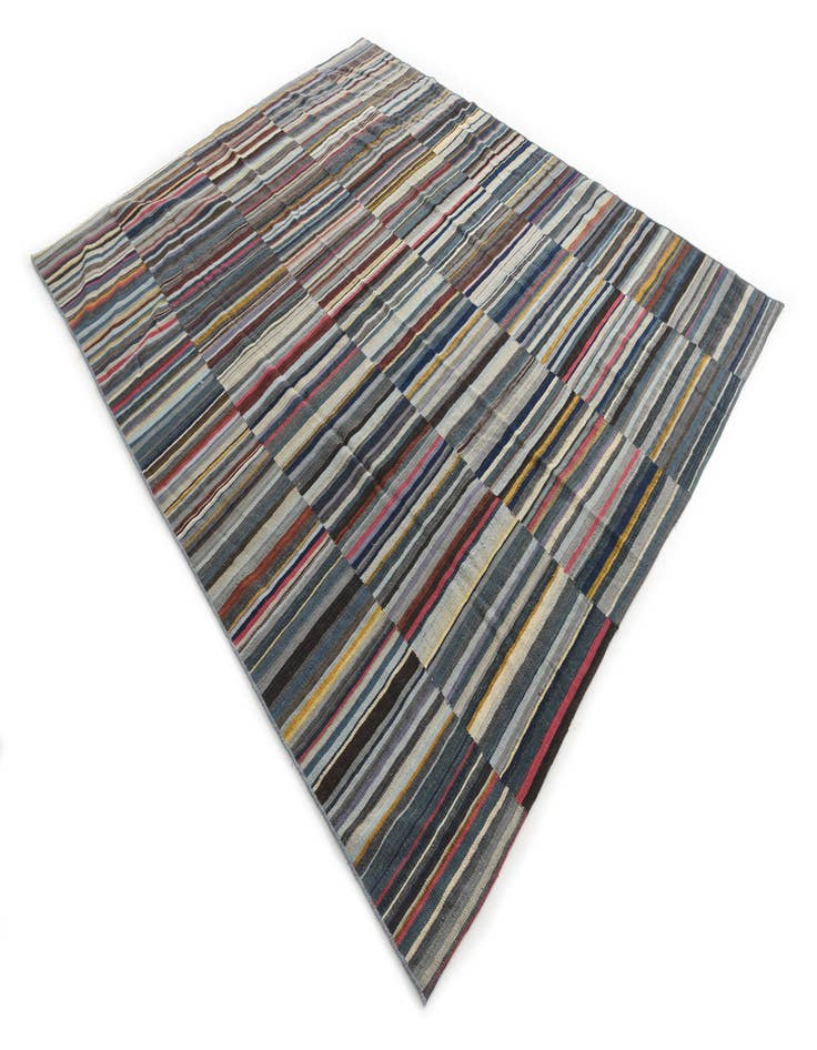 Detail image of  8' x 9' 9  Hand Woven Kilim Modern Wool Rug