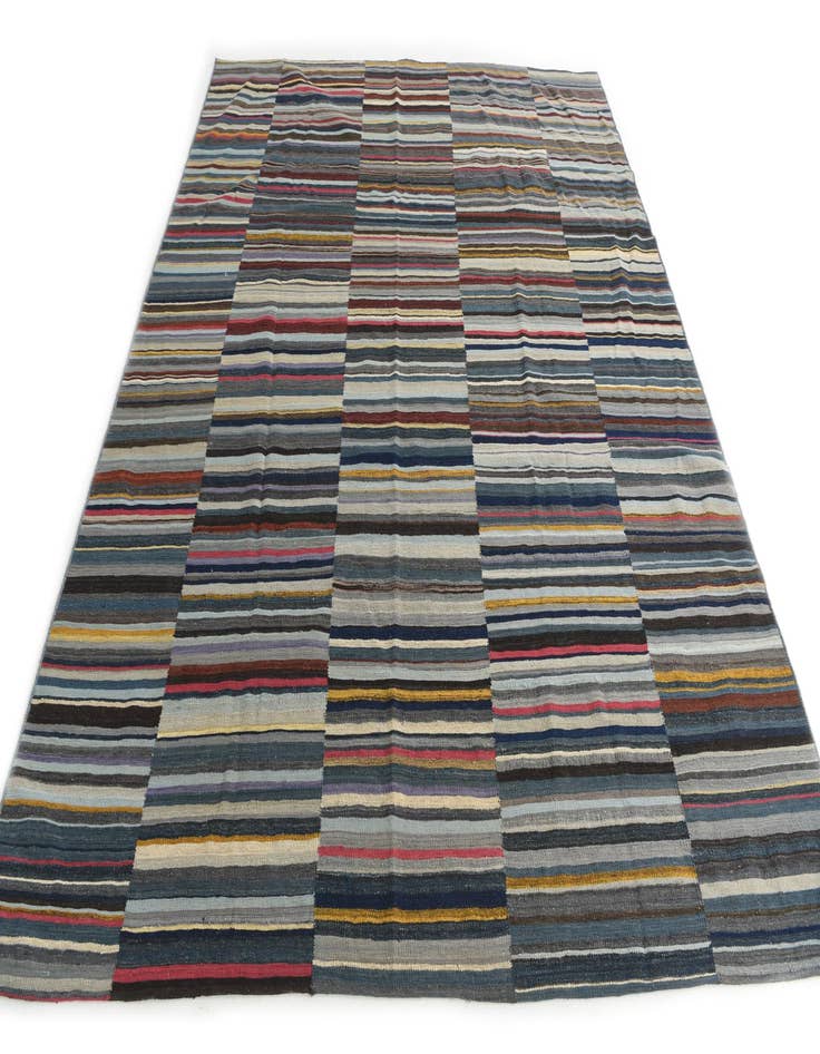 Detail image of  8' x 9' 9  Hand Woven Kilim Modern Wool Rug