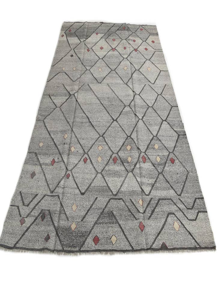 Detail image of  9' 1 x 12'  Hand Woven Kilim Modern Wool Rug