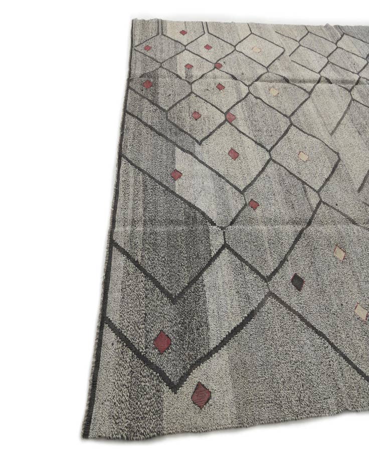 Detail image of  9' 1 x 12'  Hand Woven Kilim Modern Wool Rug