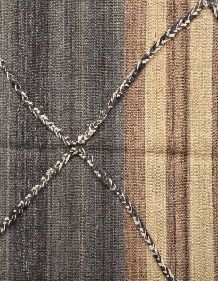 Detail image of  4' 5 x 6'  Hand Woven Kilim Modern Wool Rug