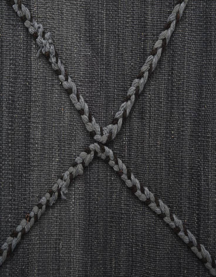 Detail image of  4' 2 x 5' 9  Hand Woven Kilim Modern Wool Rug