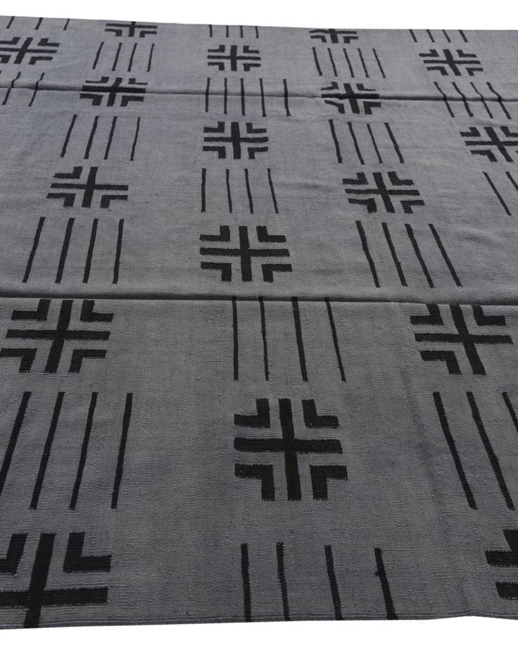 Detail image of  8' 5 x 9' 7  Hand Woven Kilim Modern Wool Rug