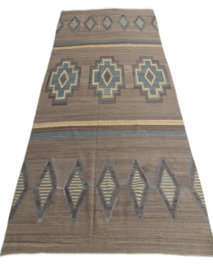 Detail image of  6' 6 x 9' 5  Hand Woven Kilim Modern Wool Rug