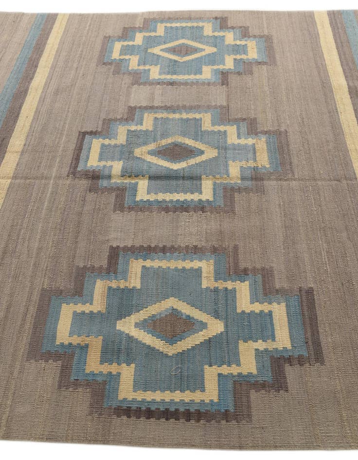 Detail image of  6' 6 x 9' 5  Hand Woven Kilim Modern Wool Rug