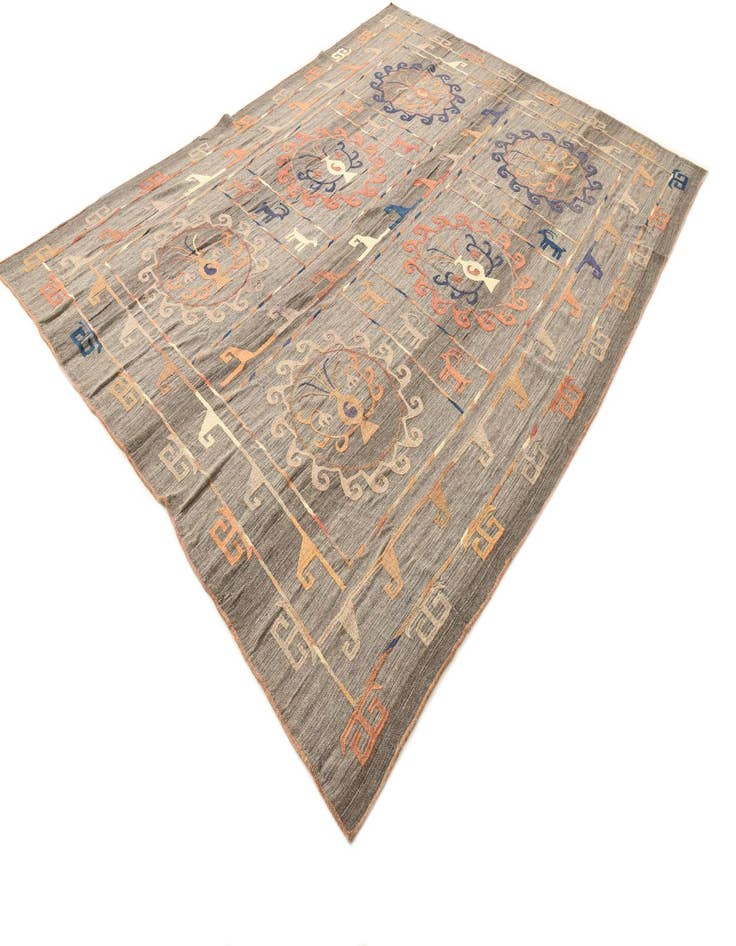 Detail image of  8' x 10' 1  Hand Woven Kilim Modern Wool Rug