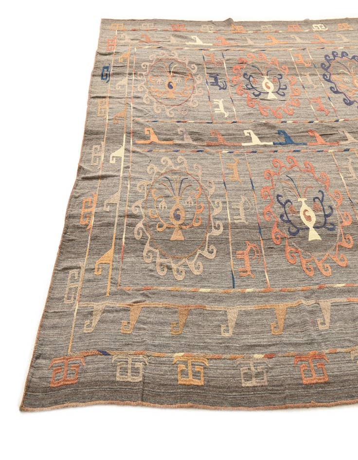 Detail image of  8' x 10' 1  Hand Woven Kilim Modern Wool Rug