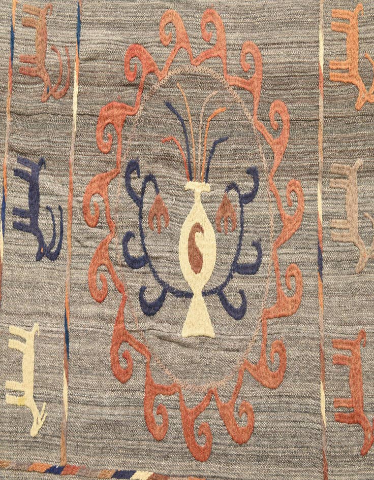 Detail image of  8' x 10' 1  Hand Woven Kilim Modern Wool Rug