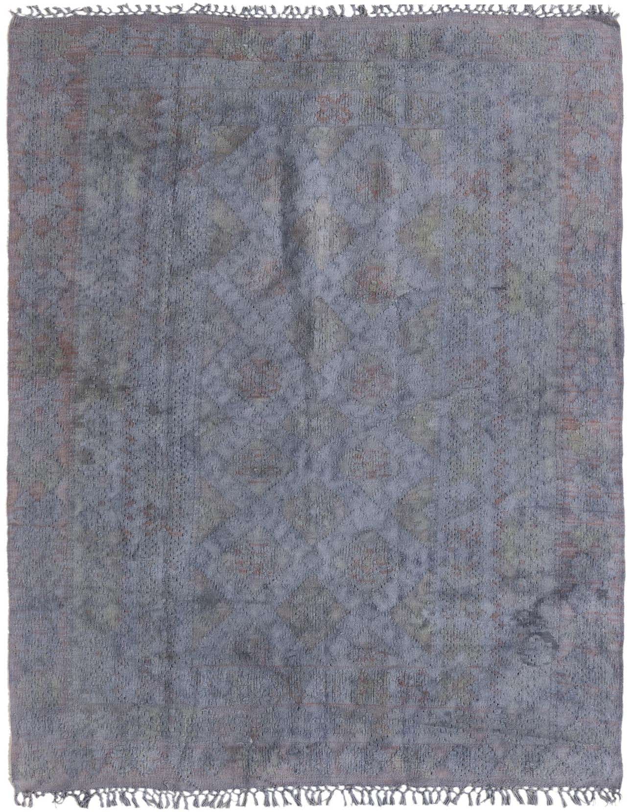 A 4x6 rectangular gray flatweave wool rug with a subtle tribal pattern and fringe on a white background.