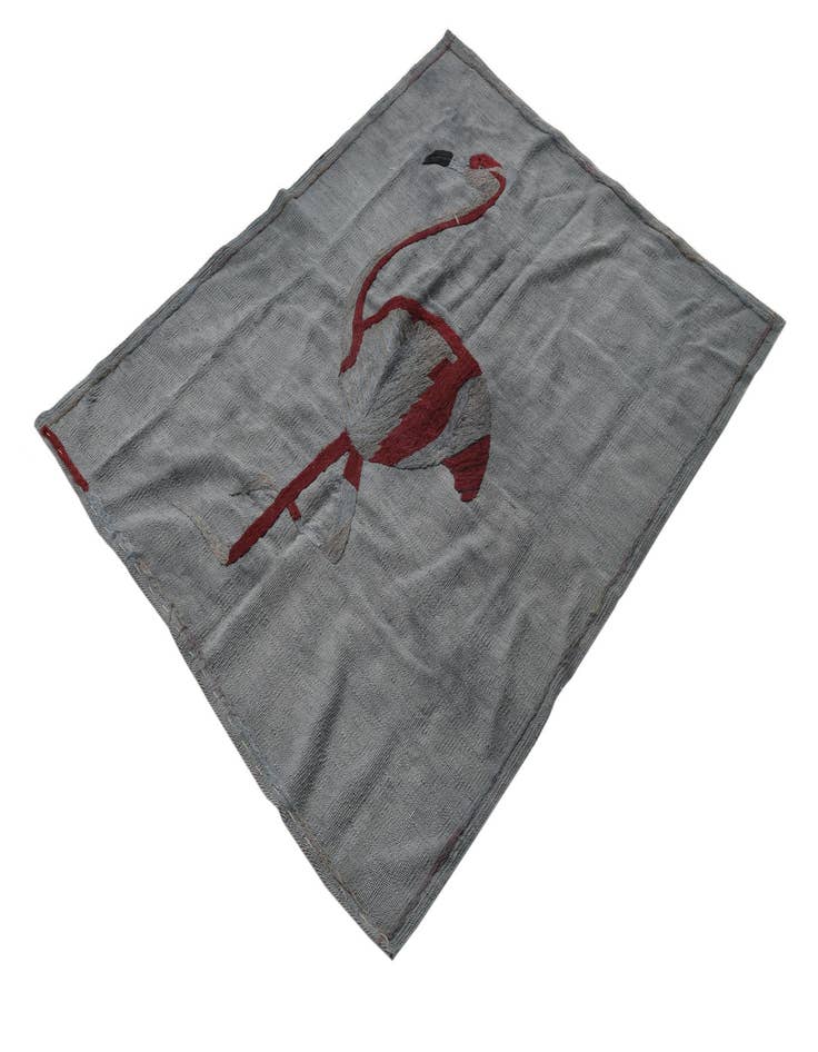 Detail image of  3' 5 x 4' 3  Hand Woven Kilim Modern Wool Rug