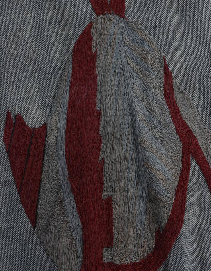 Detail image of  3' 5 x 4' 3  Hand Woven Kilim Modern Wool Rug