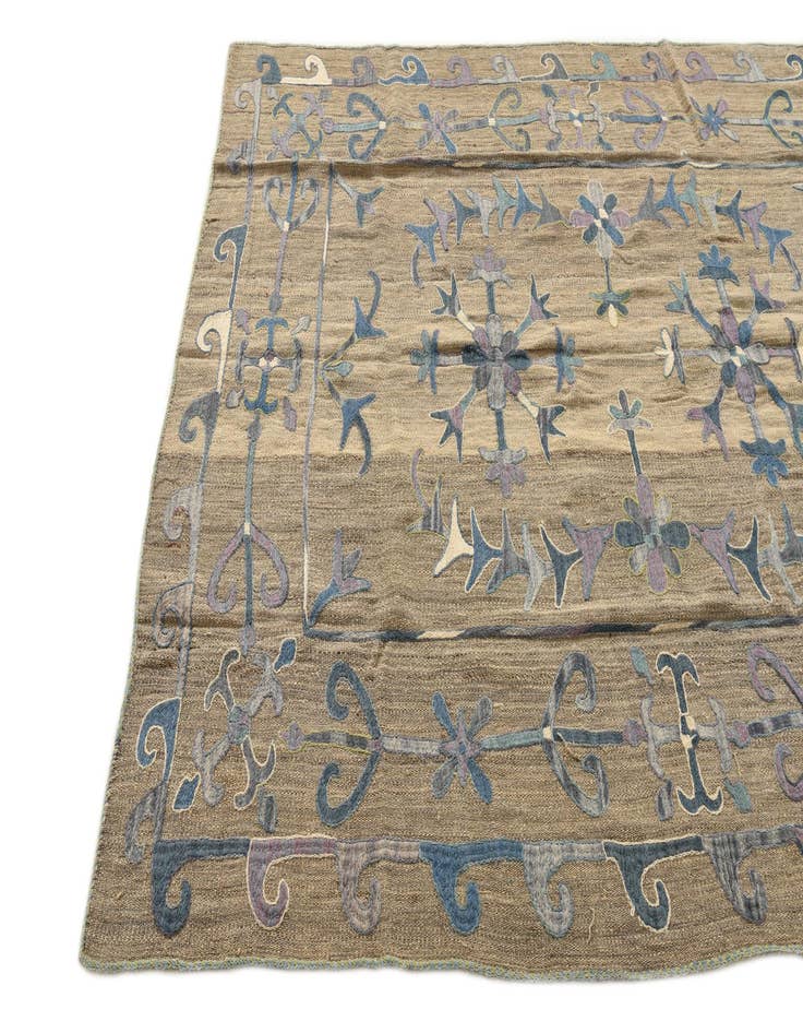 Detail image of  5' 5 x 7' 4  Hand Woven Kilim Modern Wool Rug