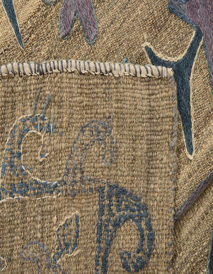 Detail image of  5' 5 x 7' 4  Hand Woven Kilim Modern Wool Rug