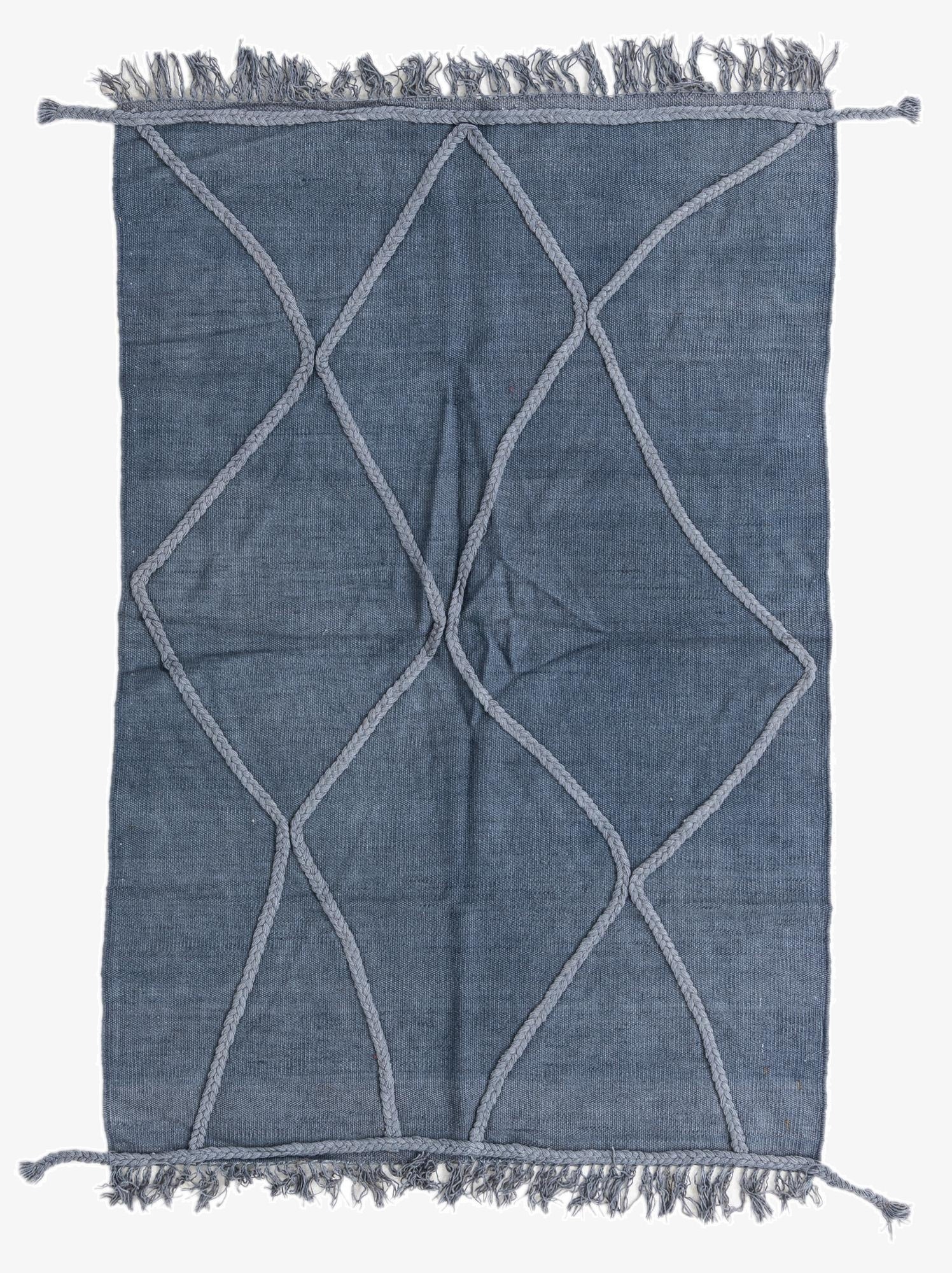  3' 4 x 5'  Hand Woven Kilim Modern Wool Rug