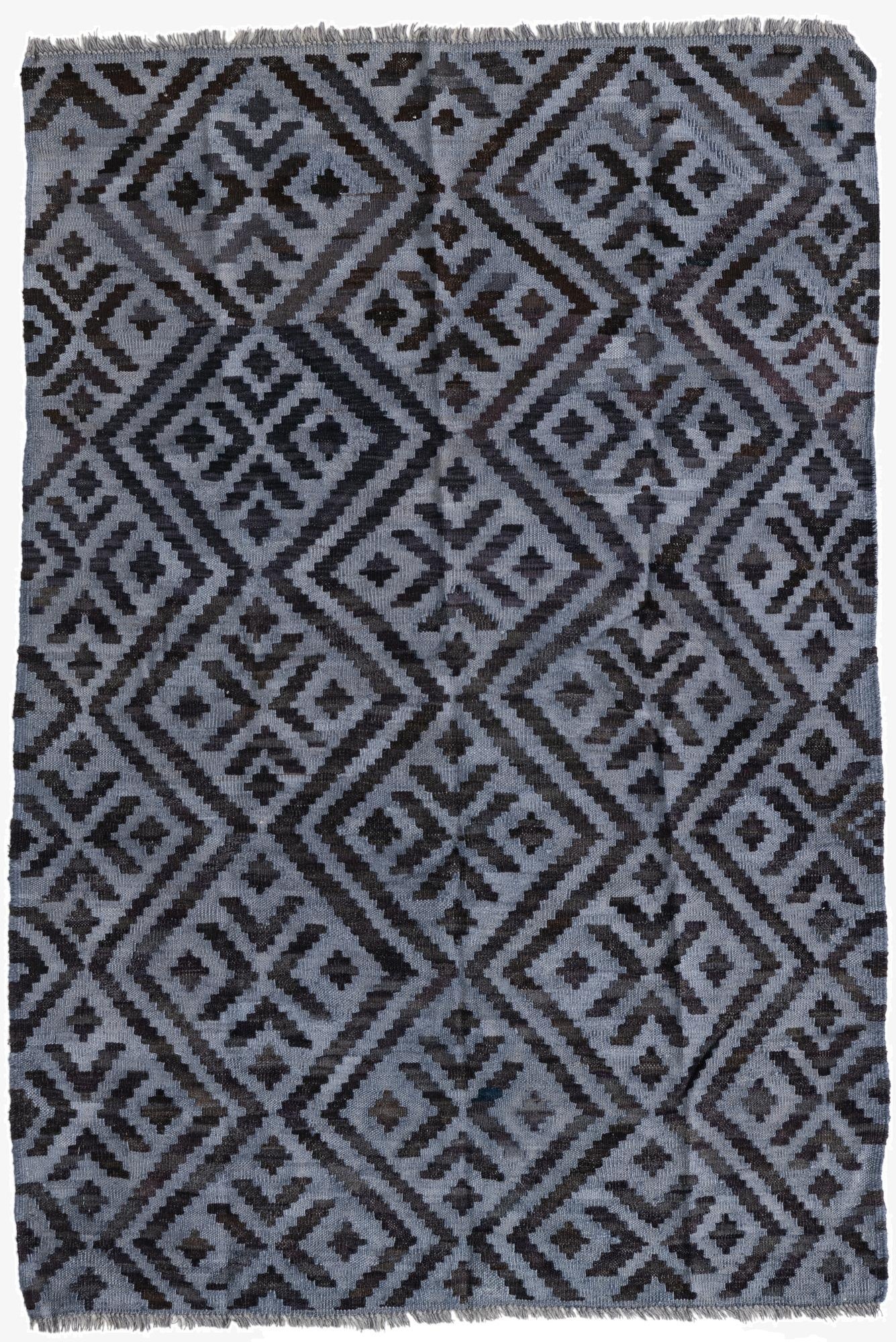  4' x 5' 10  Hand Woven Kilim Modern Wool Rug
