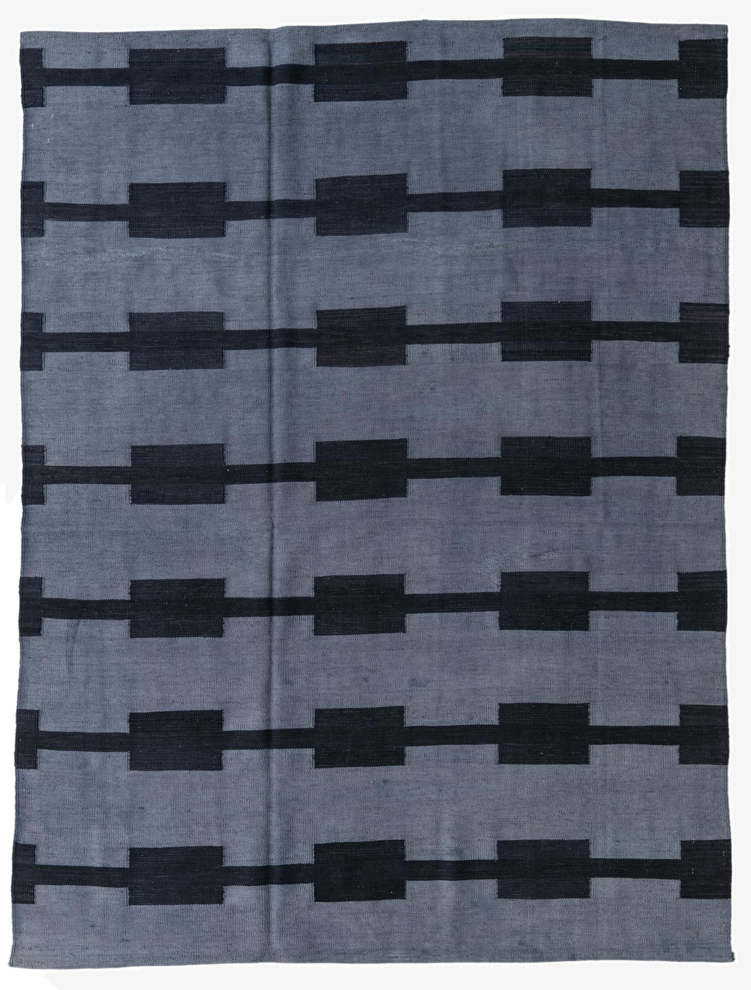  5' 8 x 7' 6  Hand Woven Kilim Modern Wool Rug