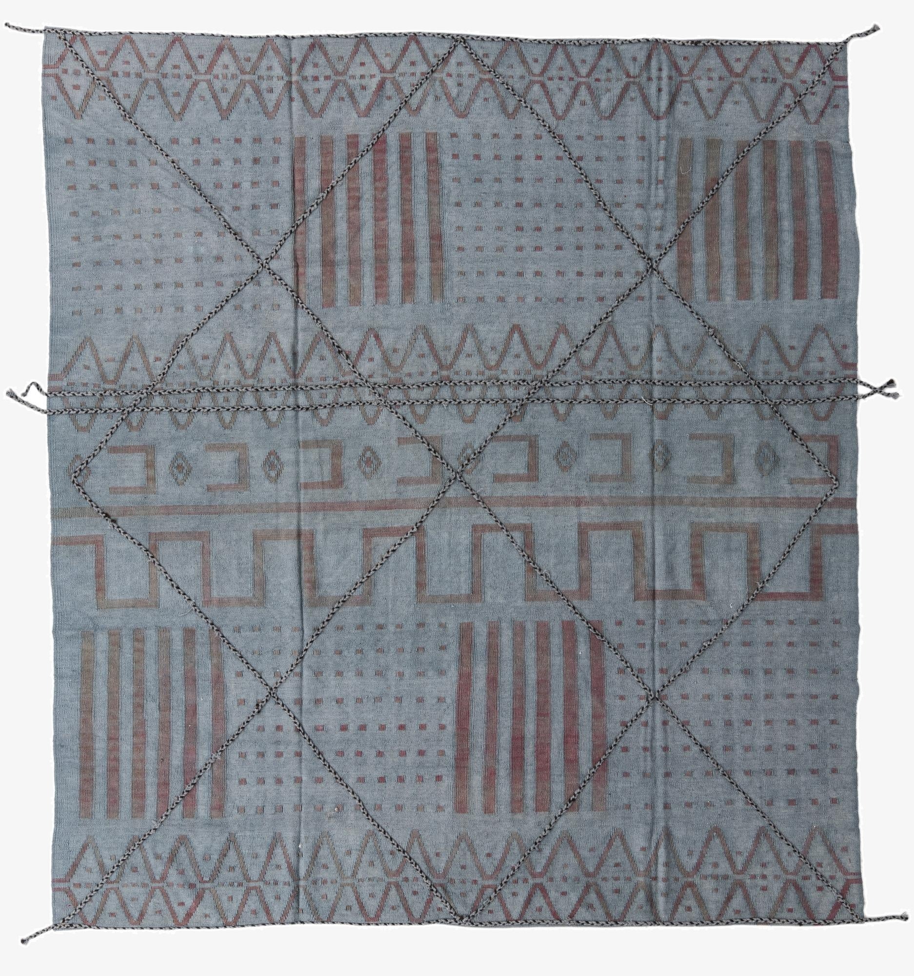  8' 6 x 9' 3  Hand Woven Kilim Modern Wool Rug