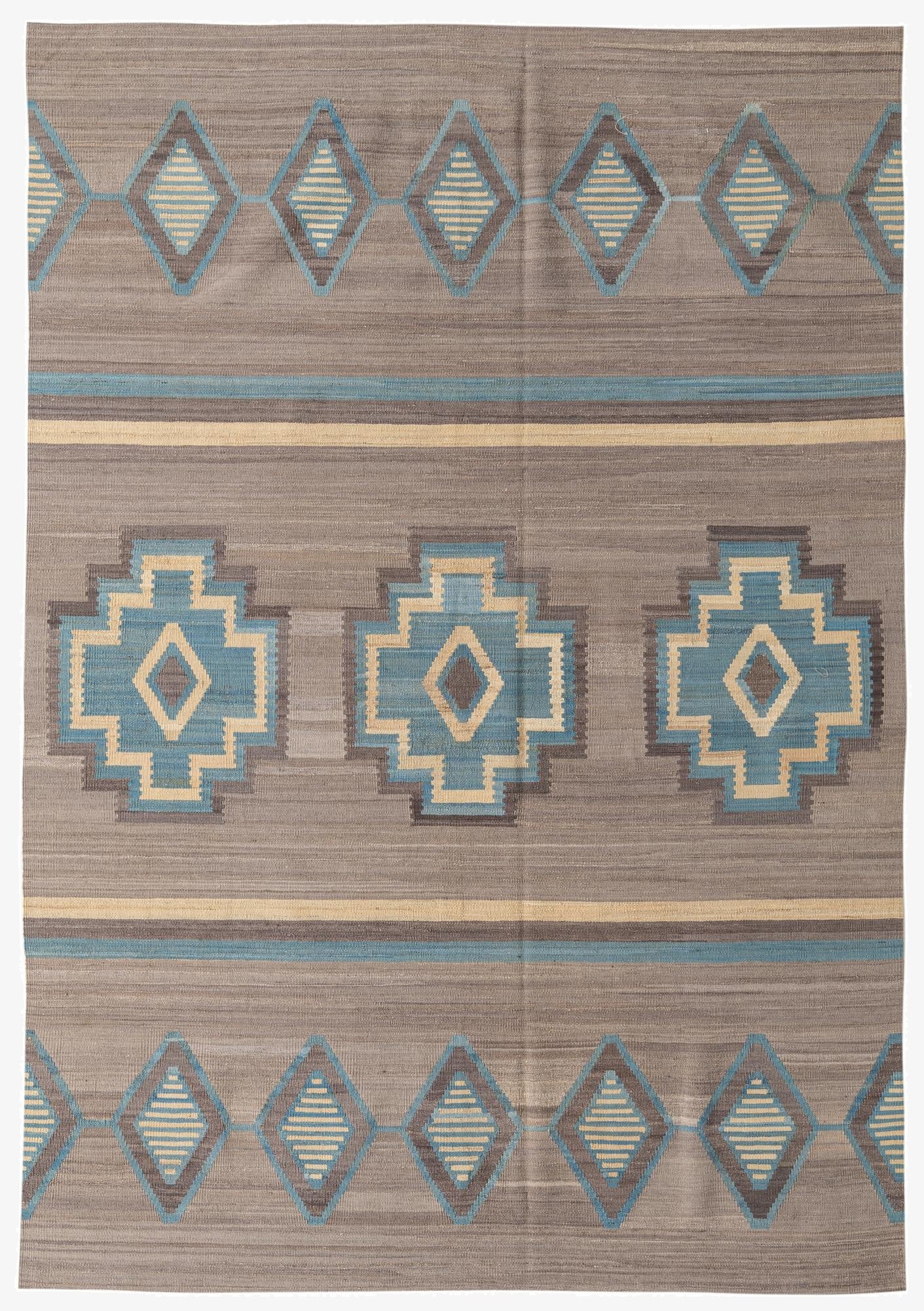  6' 6 x 9' 5  Hand Woven Kilim Modern Wool Rug
