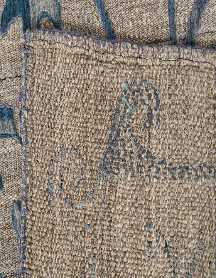Detail image of  5' x 6' 2  Hand Woven Kilim Suzani Wool Rug