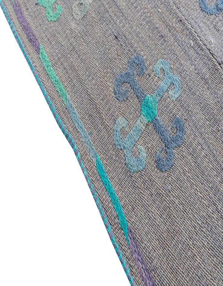 Detail image of  4' 3 x 5' 5  Hand Woven Kilim Suzani Wool Rug