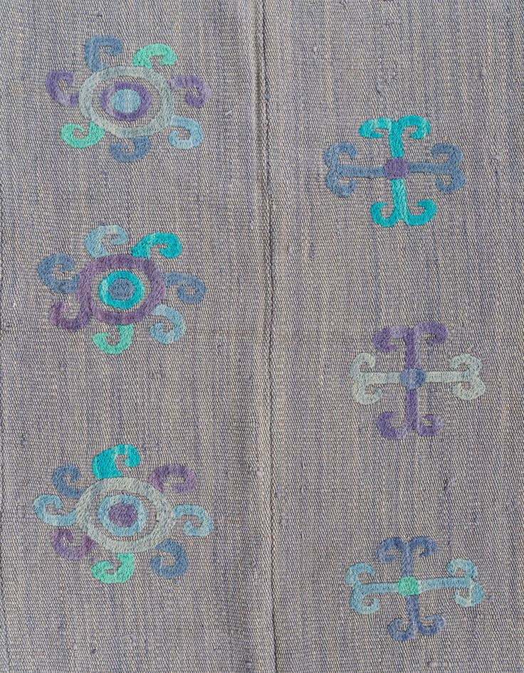 Detail image of  4' 3 x 5' 5  Hand Woven Kilim Suzani Wool Rug