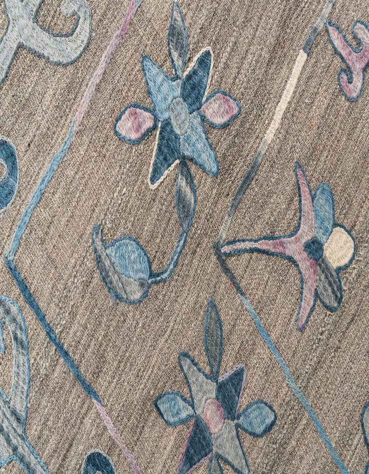 Detail image of  5' 3 x 6' 4  Hand Woven Kilim Suzani Wool Rug