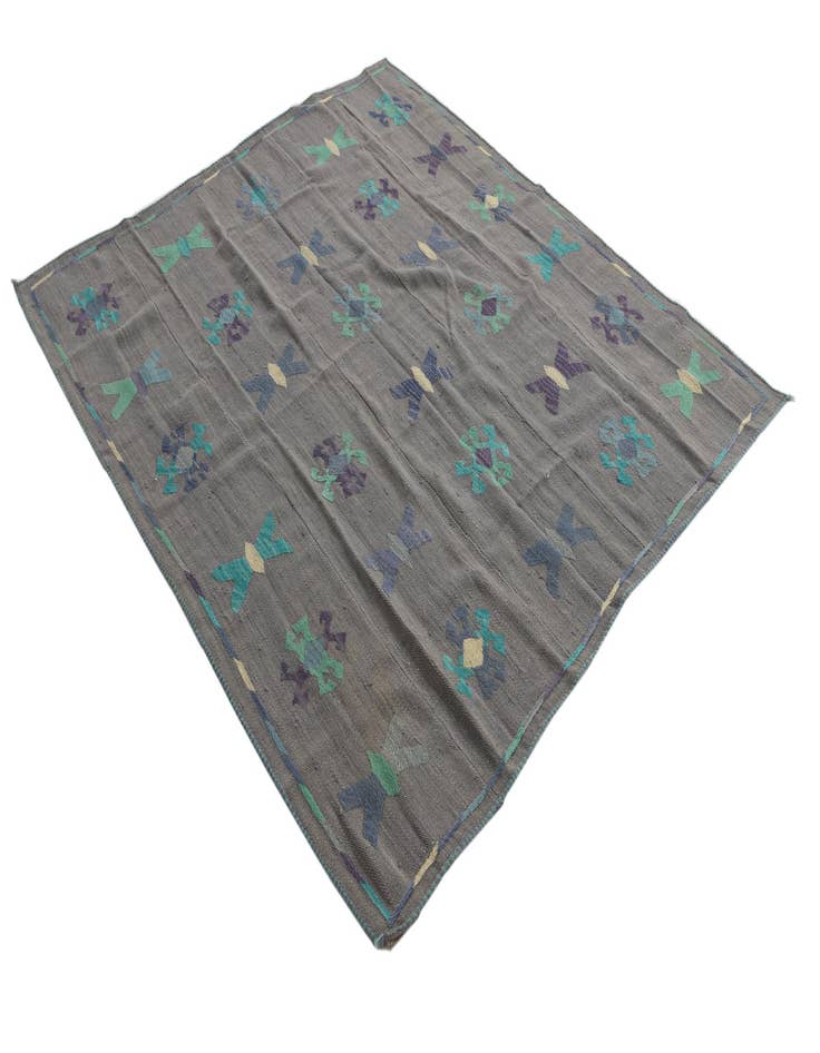 Detail image of  5' 3 x 6'  Hand Woven Kilim Suzani Wool Rug