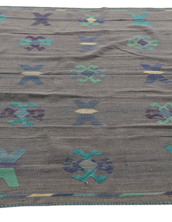 Detail image of  5' 3 x 6'  Hand Woven Kilim Suzani Wool Rug