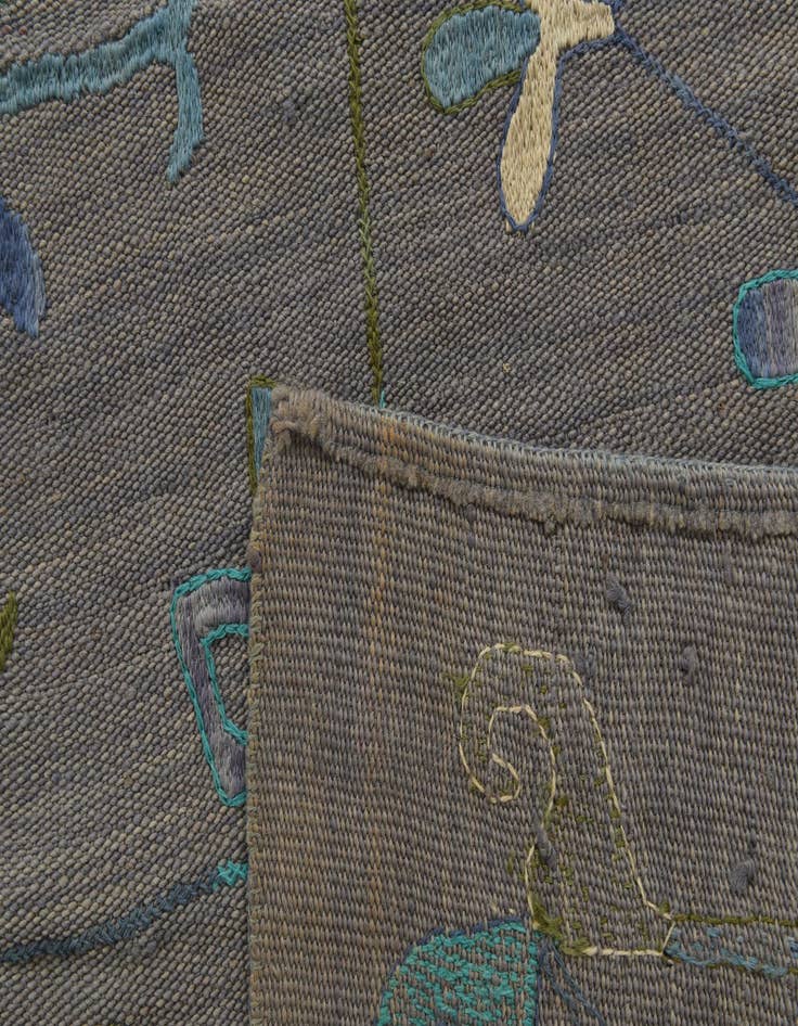 Detail image of  5' 10 x 6' 7  Hand Woven Kilim Suzani Wool Rug
