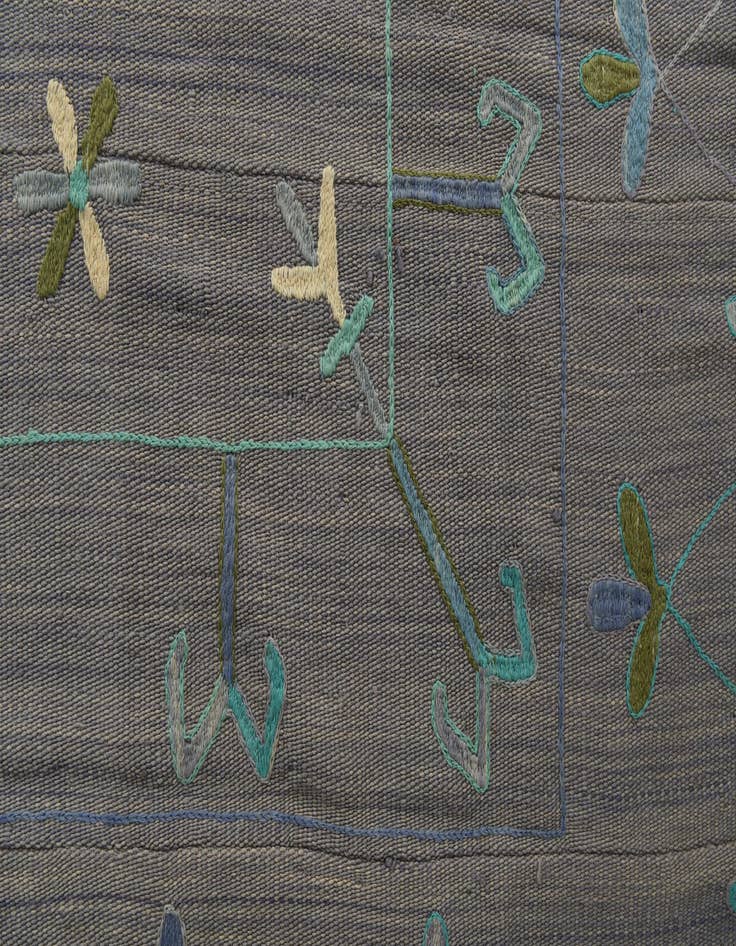 Detail image of  5' 7 x 7' 7  Hand Woven Kilim Suzani Wool Rug