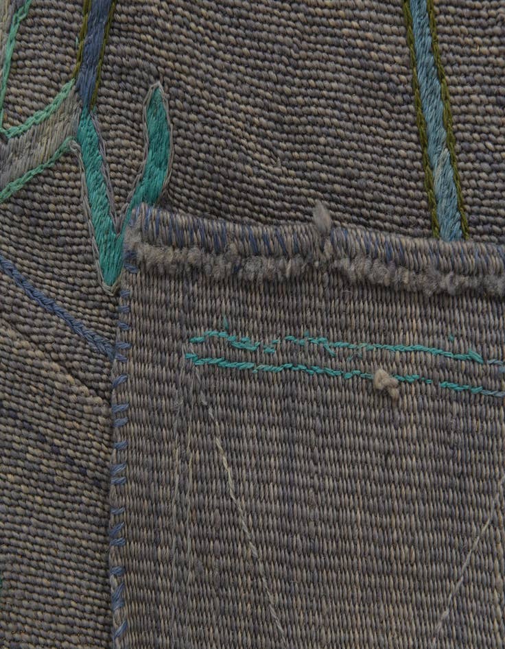 Detail image of  5' 7 x 7' 7  Hand Woven Kilim Suzani Wool Rug