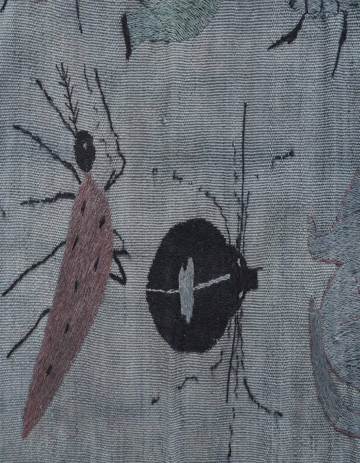 Detail image of  4' 8 x 6' 3  Hand Woven Kilim Suzani Wool Rug