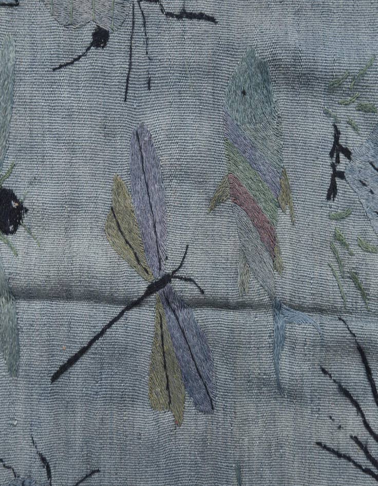 Detail image of  4' 8 x 6' 3  Hand Woven Kilim Suzani Wool Rug