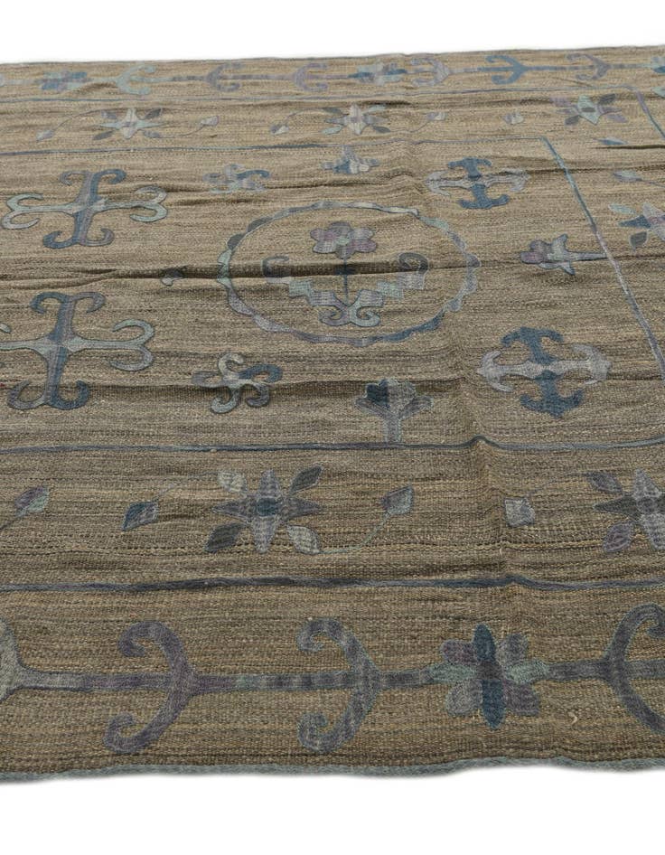 Detail image of  6' 7 x 8' 10  Hand Woven Kilim Suzani Wool Rug