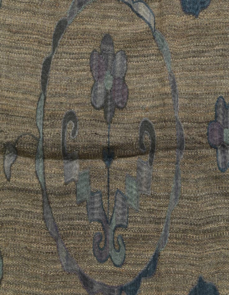 Detail image of  6' 7 x 8' 10  Hand Woven Kilim Suzani Wool Rug